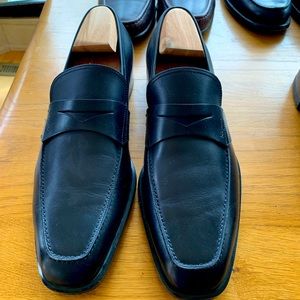 Black Italian Salvatore Ferragamo Leather Loafers